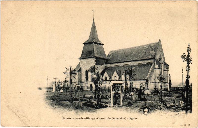 Carte postale ancienne Bouttencourt eglise à Bouttencourt