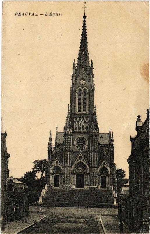 Carte postale ancienne Beauval eglise à Beauval