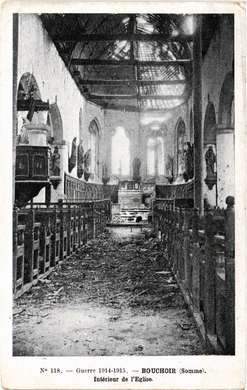 Carte postale ancienne Bouchor interieur de l'eglise