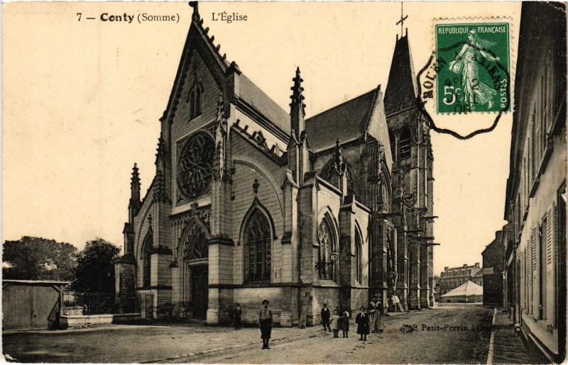Carte postale ancienne Conty eglise à Conty