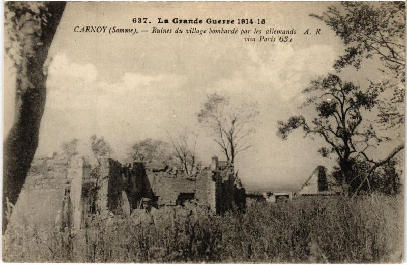 Carte postale ancienne Carnoy Ruines du village