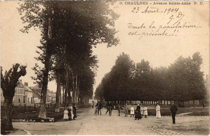 Carte postale ancienne Chaulnes Avenue Sainte-Anne à Chaulnes
