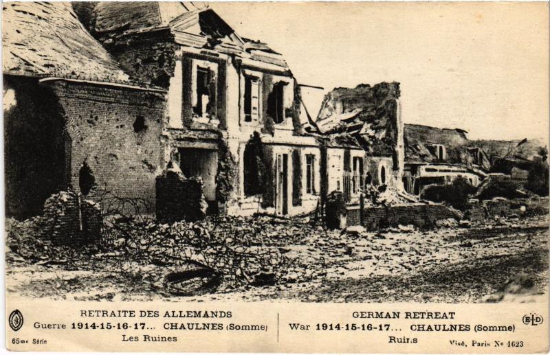 Carte postale ancienne Chaulnes les ruines à Chaulnes