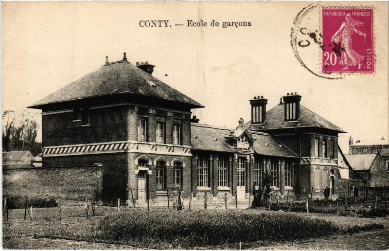 Carte postale ancienne Conty Ecole de garcons à Conty
