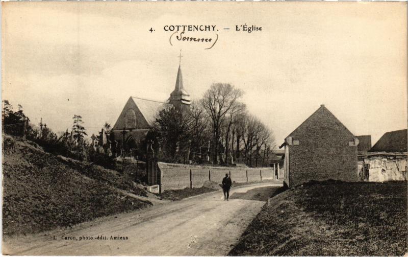Carte postale ancienne Cottenchy eglise à Cottenchy