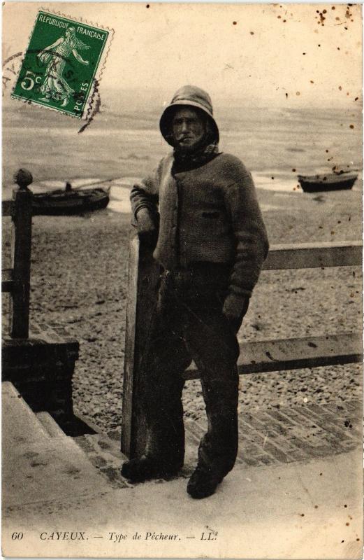 Carte postale ancienne Cayeux type de pecheur