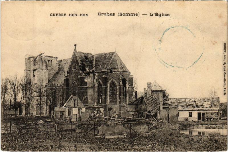 Carte postale ancienne Erches eglise à Erches