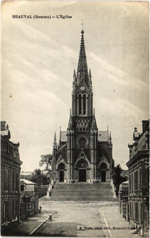 Carte postale ancienne Beauval eglise à Beauval