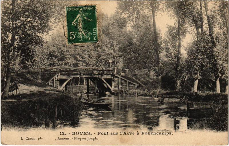 Carte postale ancienne Boves Pont sur l'Avre à Boves