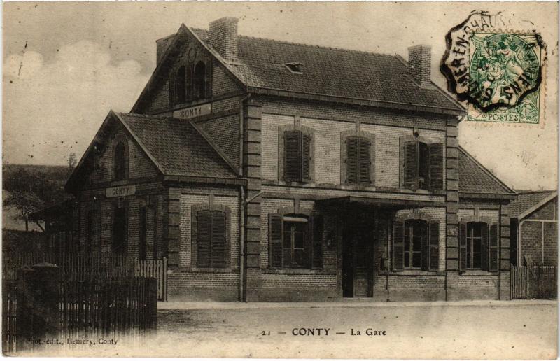 Carte postale ancienne Conty la gare à Conty
