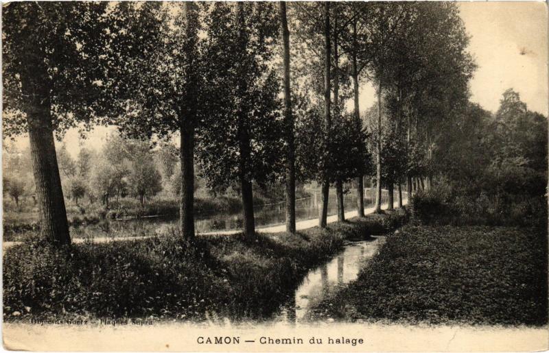Carte postale ancienne Camon Chemin du halage à Camon