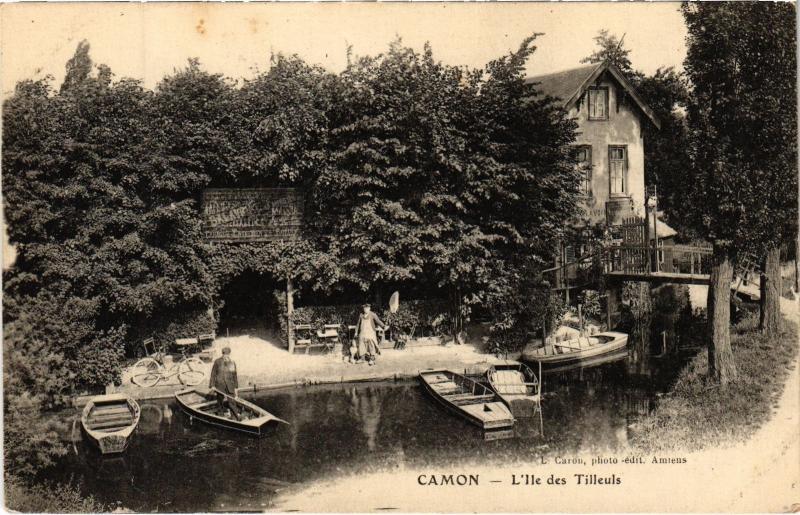 Carte postale ancienne Camon Ile des Tilleuls à Camon