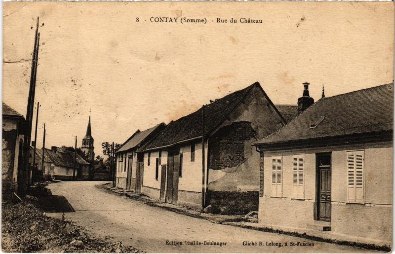 Carte postale ancienne Contay Rue du Chateau à Contay
