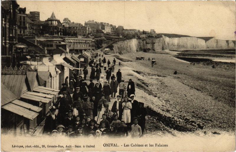 Carte postale ancienne Onival les Cabines et les Falaises