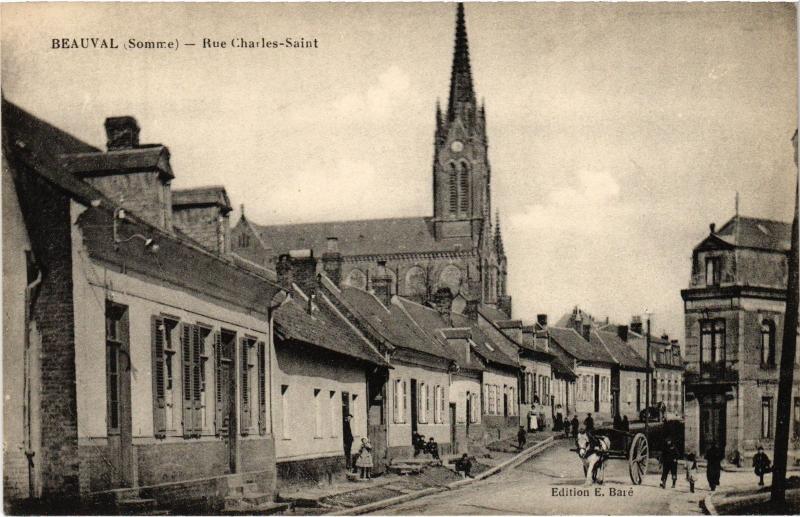Carte postale ancienne Beauval Rue Charles Saint à Beauval