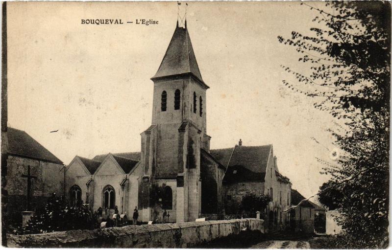 Carte postale ancienne Bouqueval eglise