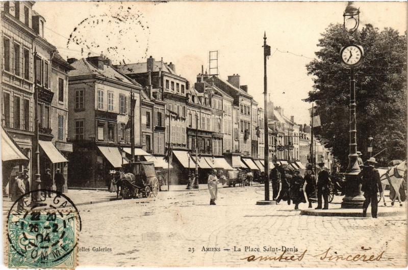 Carte postale ancienne Amiens Place Saint-Denis à Amiens