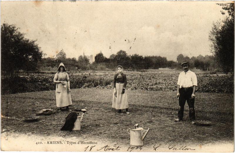 Carte postale ancienne Amiens types d'Hortillons à Amiens