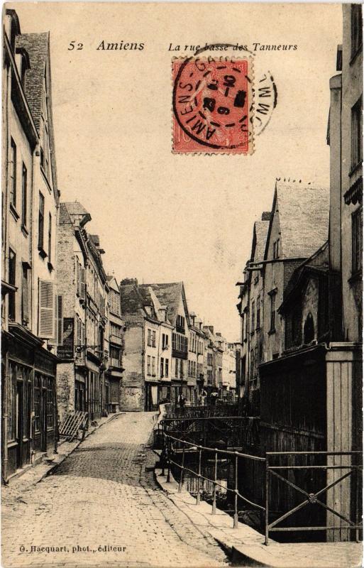 Carte postale ancienne Amiens Rue Basse des Tanneurs à Amiens