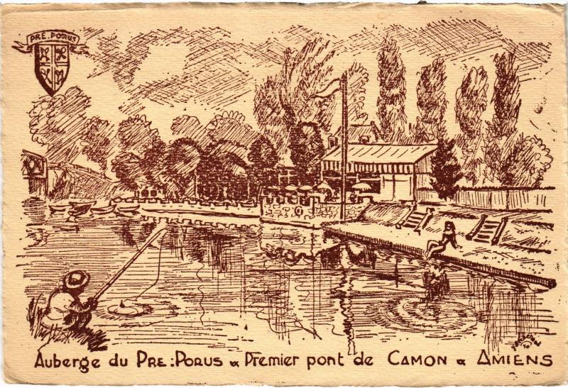 Carte postale ancienne Amiens Premier pont de Camon à Amiens
