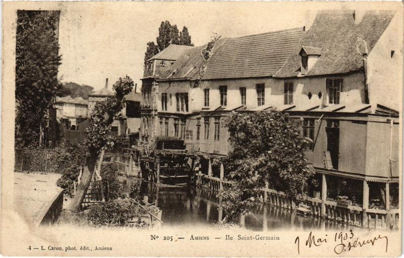 Carte postale ancienne Amiens Ile Saint-Germain à Amiens