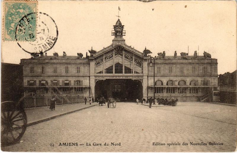 Carte postale ancienne Amiens la gare à Amiens