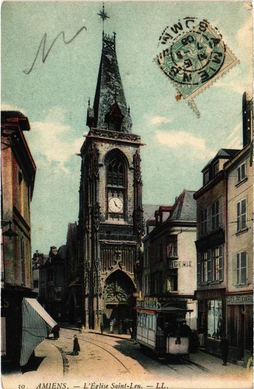 Carte postale ancienne Amiens Eglise Saint-Leu à Amiens