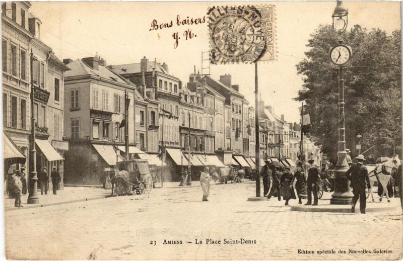 Carte postale ancienne Amiens Place Saint-Denis à Amiens