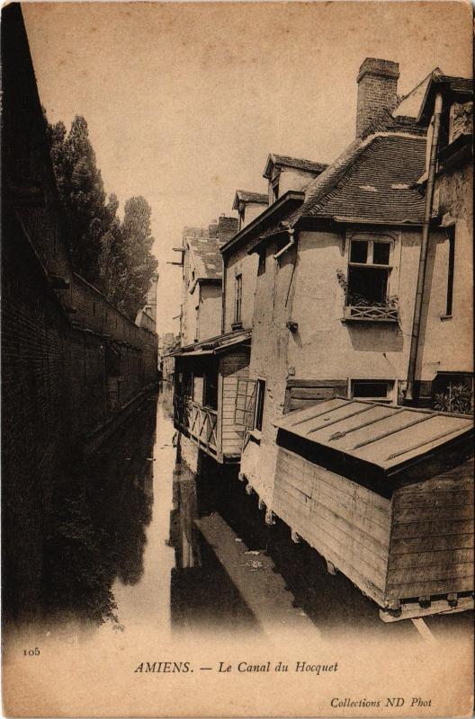 Carte postale ancienne Amiens Canal du Hocquet à Amiens