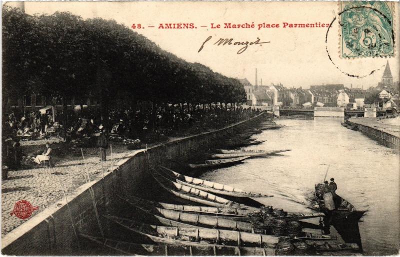 Carte postale ancienne Amiens le marche à Amiens