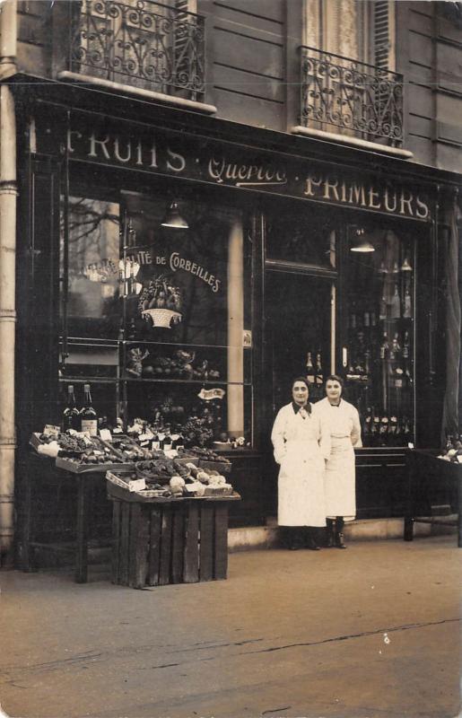 Carte postale ancienne Paris XVIIe - Carte Photo - Fruits Primeurs - Querido - 82 Av.de Wagram à Paris 17e
