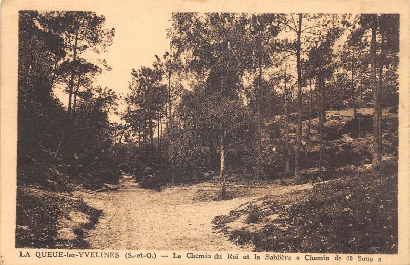 Carte postale ancienne La Queue Les Yvelines - Le Chemin Du Roi Et La Sabliere - Chemin 40 Sous à La Queue-les-Yvelines