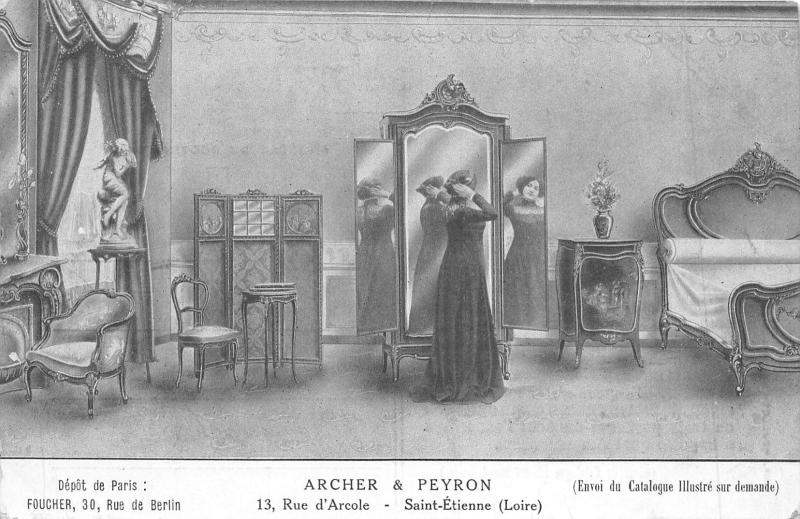 Carte postale ancienne Saint Etienne - Archer Et Peyron - Ameublement - 13 Rue D'Arcole - Armoir à Saint-Étienne