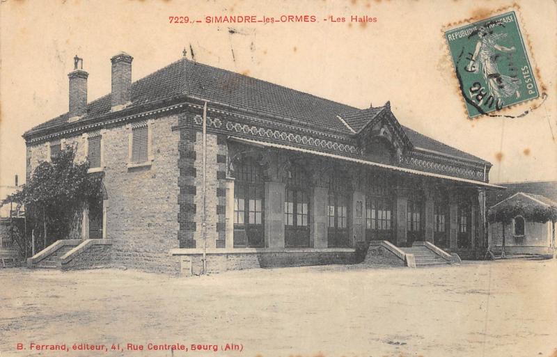 Carte postale ancienne Simandre Les Ormes - Les Halles à Ormes