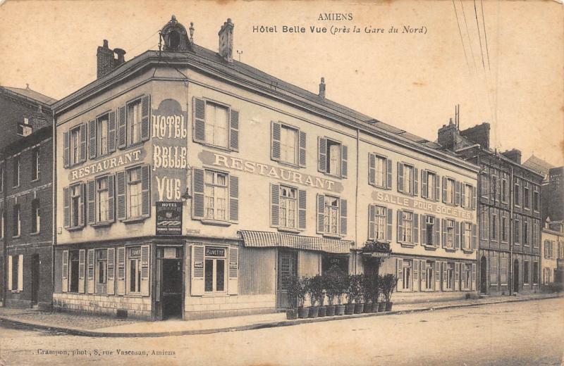Carte postale ancienne Amiens - Hotel Belle Vue - Pres La Gare Du Nord à Amiens
