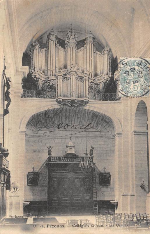 Carte postale ancienne Pezenas - Collegiale Saint Jean - Les Orgues à Pézenas