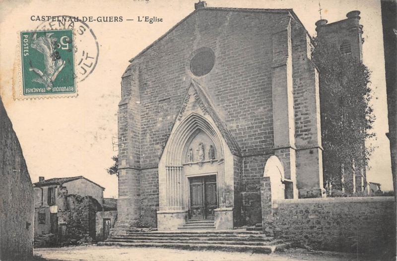 Carte postale ancienne Castelnau De Guers - Eglise - cliché pas courant à Castelnau-de-Guers