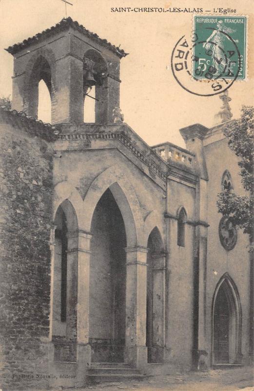 Carte postale ancienne Saint Christol Les Alais - L'Eglise