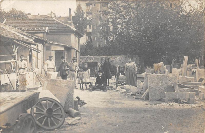 Carte postale ancienne Asnieres Sur Seine - Marbrerie - Carriere Ou Tailleurs De Pierres - Marbr à Asnières-sur-Seine