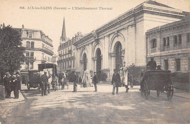 Carte postale ancienne Aix Les Bains - Etablissement Thermal à Aix-les-Bains