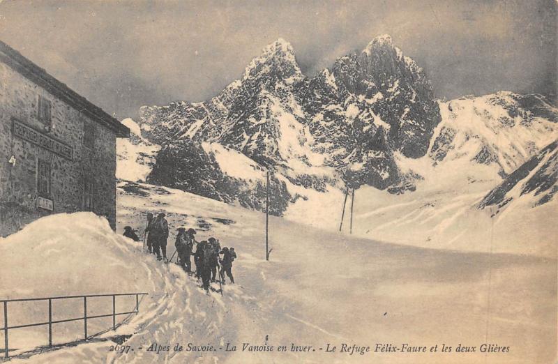 Carte postale ancienne Alpes De Savoie - La Vanoise En Hiver - Le Refuge Felix Faure Et Les Deux