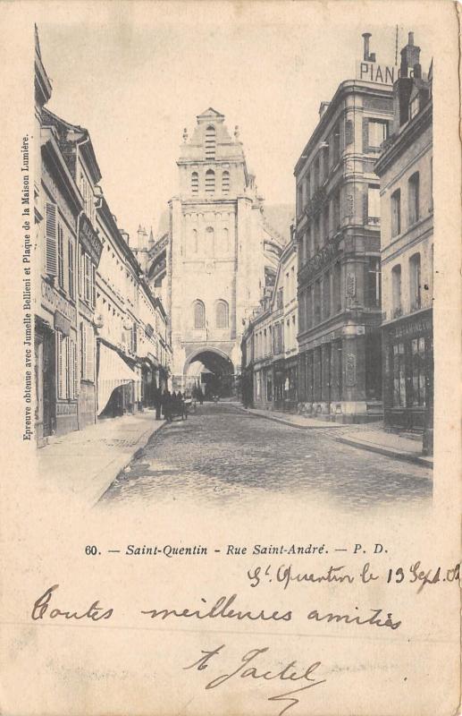 Carte postale ancienne Saint Quentin - Rue Saint Andre à Saint-Quentin
