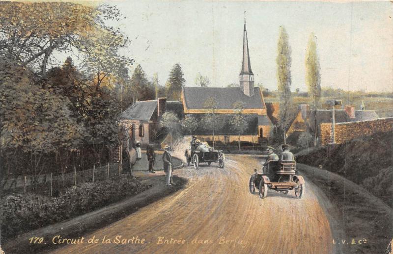 Carte postale ancienne Circuit De La Sarthe - Entree Dans Berfay à Berfay