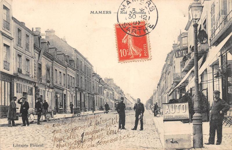 Carte postale ancienne Mamers - Rue Nationale à Mamers
