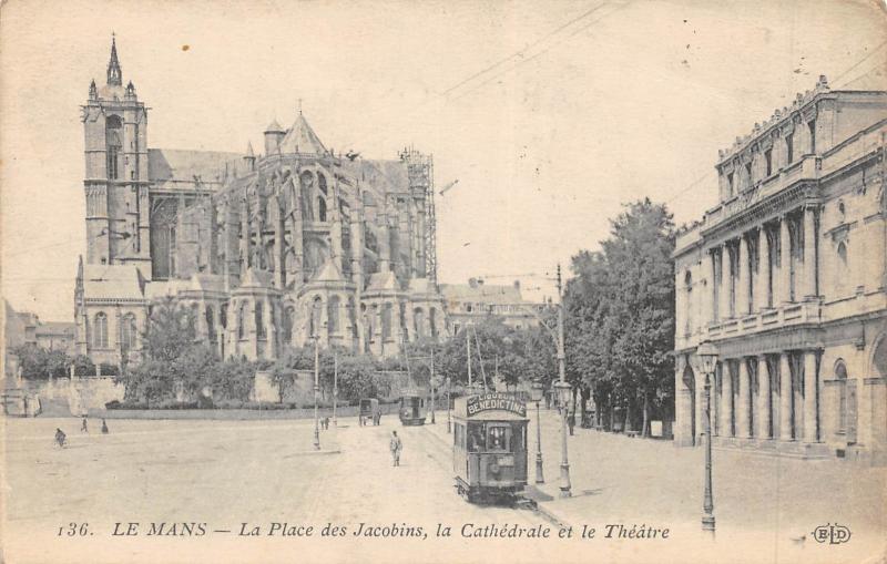 Carte postale ancienne Le Mans - La Place Des Jacobins au Mans