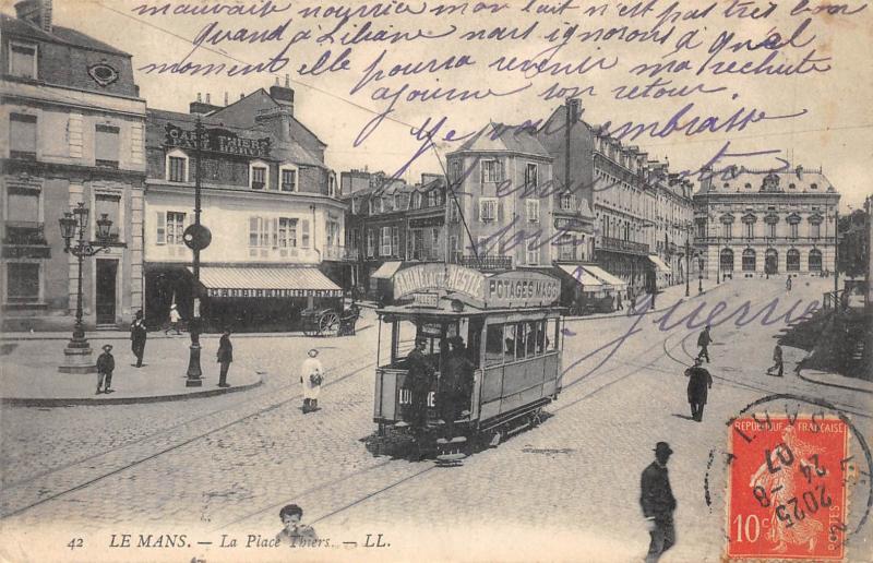 Carte postale ancienne Le Mans - Place Thiers au Mans