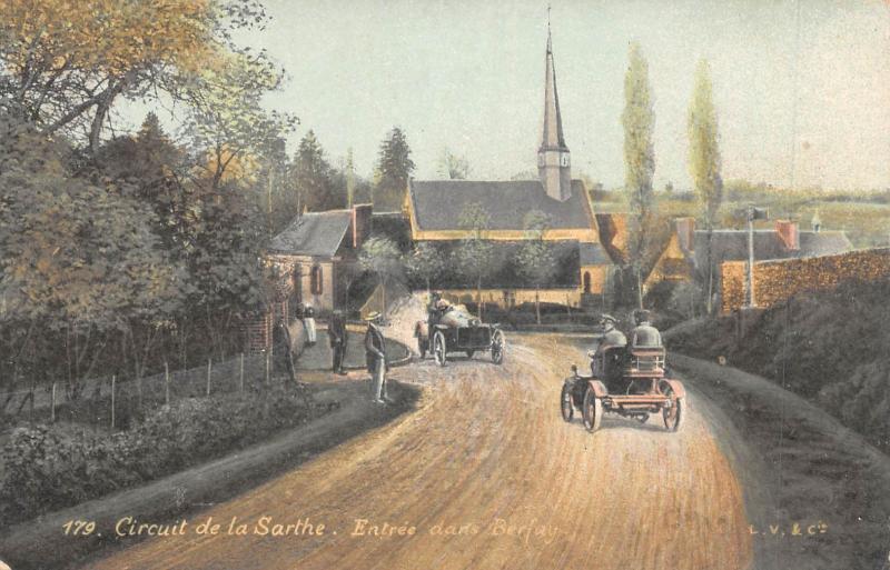 Carte postale ancienne Circuit De La Sarthe - Entree Dans Berfay à Berfay