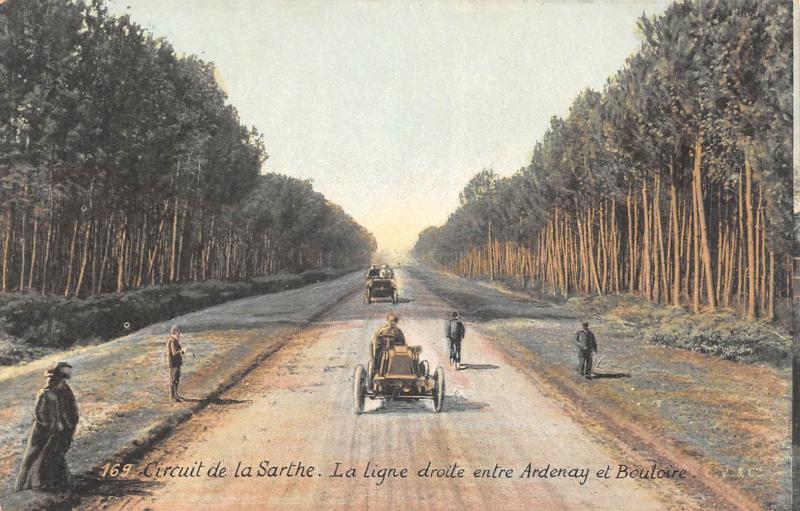 Carte postale ancienne Circuit De La Sarthe - La Ligne Droite Entre Ardenay Et Bouloire à Bouloire
