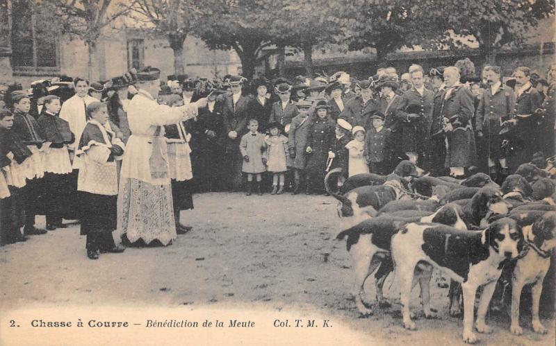 Carte postale ancienne Chasse A Courre - Benediction De La Meute