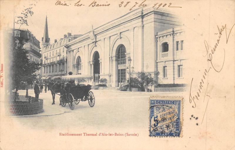 Carte postale ancienne Etablissement Thermal D'Aix Les Bains à Aix-les-Bains